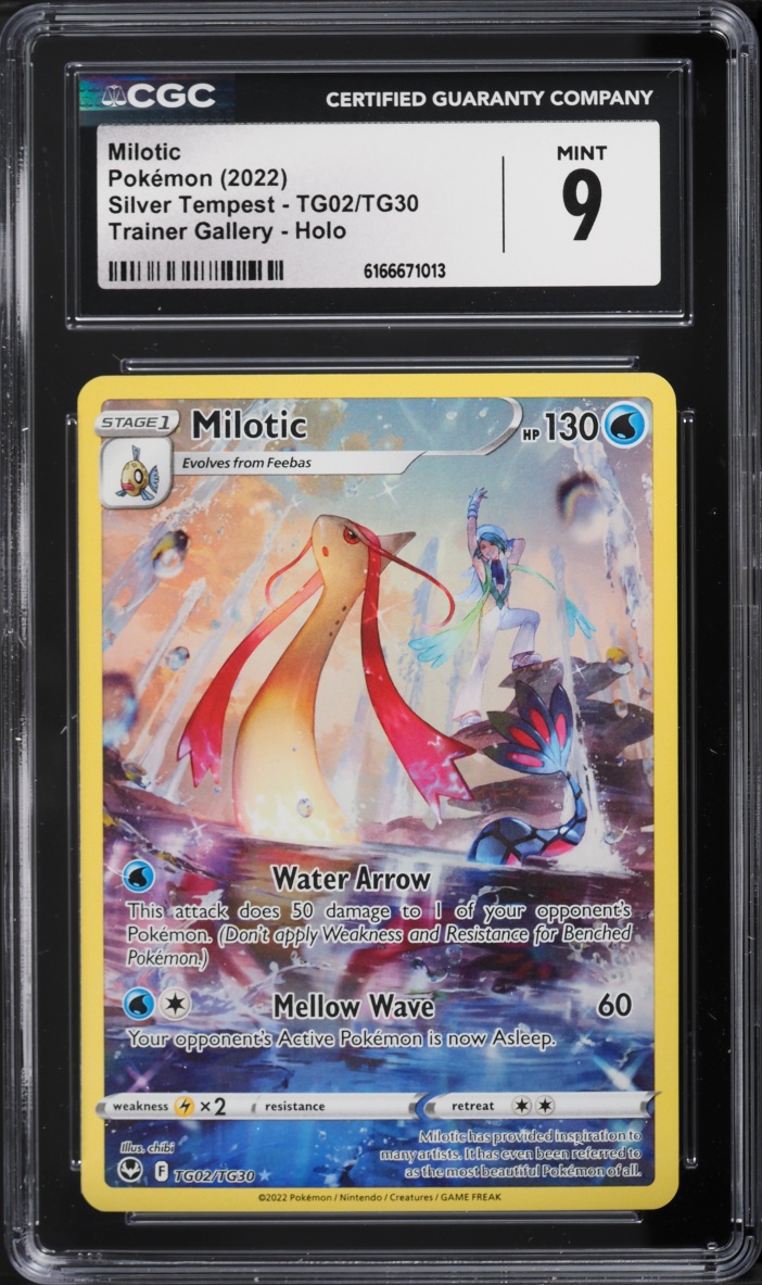 2022 Pokemon Sword & Shield Silver Tempest Full Art Milotic #TG02 CGC 9 MINT