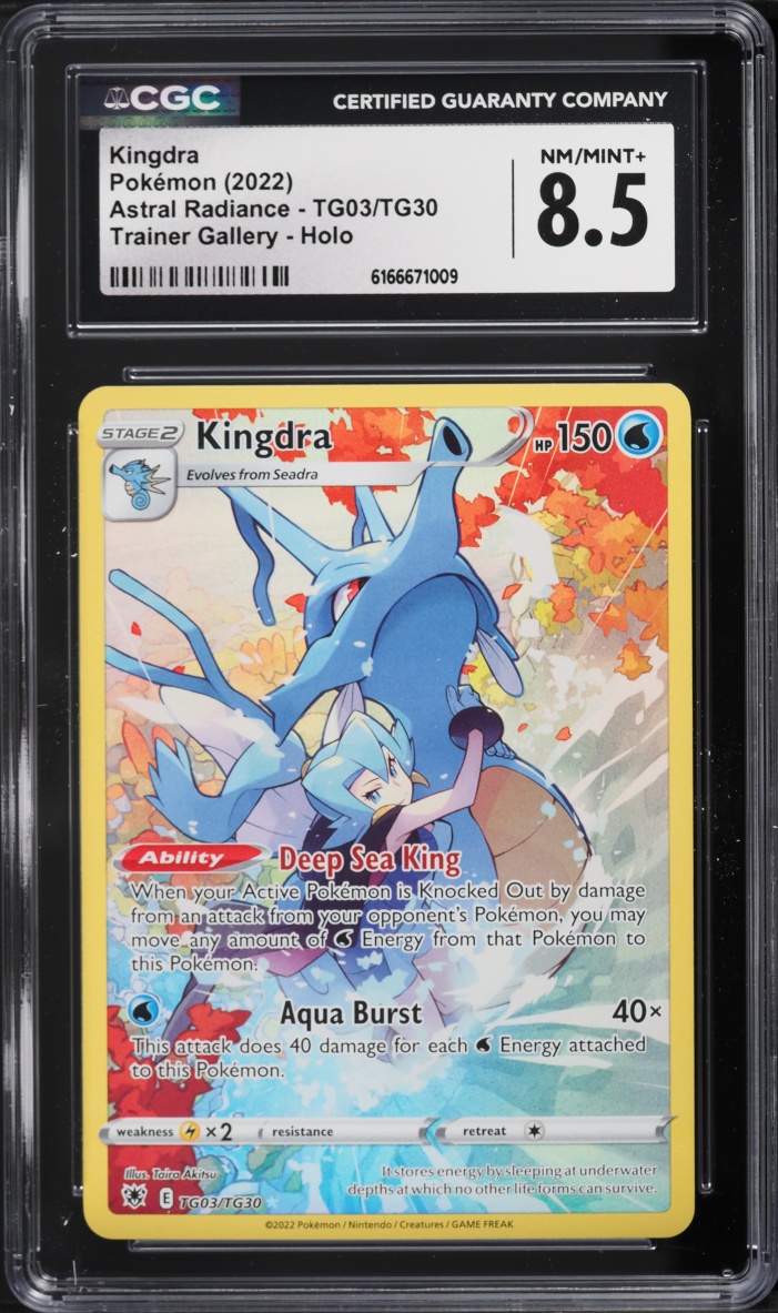 2022 Pokemon Sword & Shield Astral Radiance Full Art Kingdra #TG03 CGC 8.5 NM-MT+
