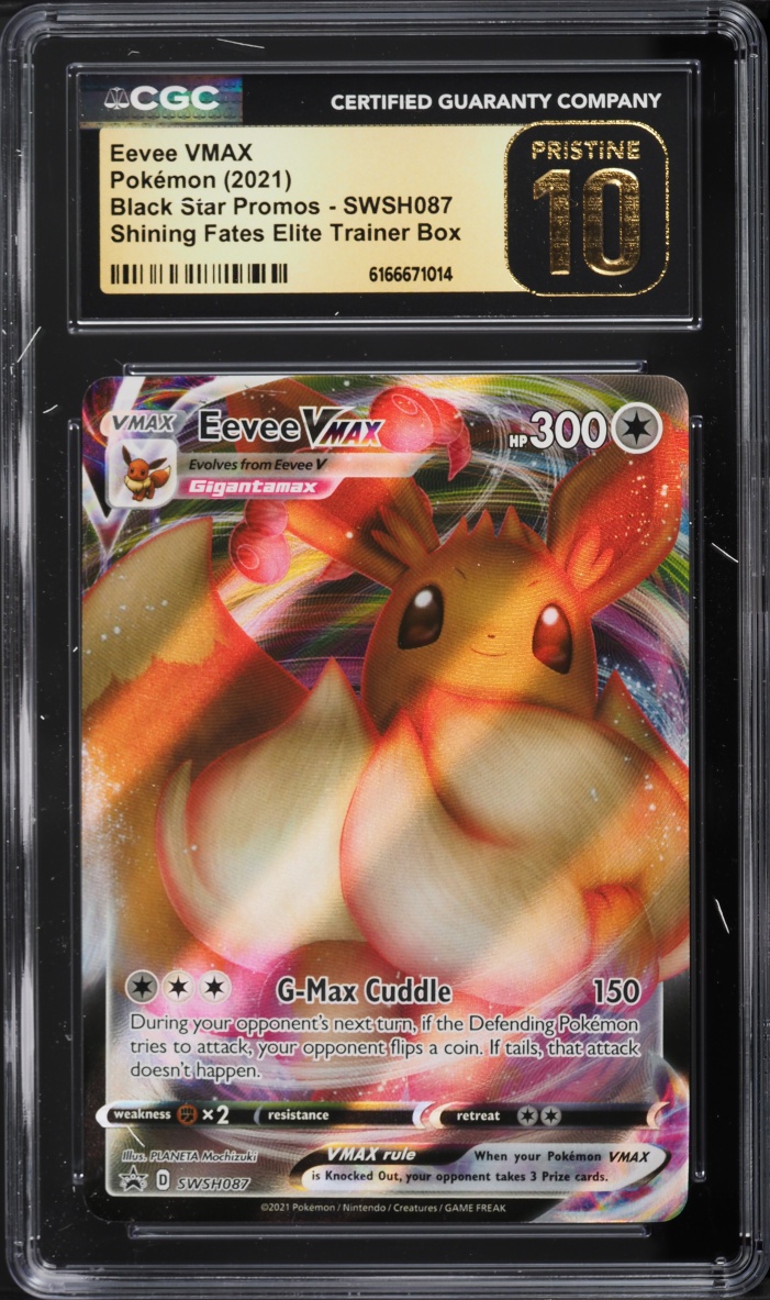 2021 Pokemon Sword & Shield Promo Shining Fates ETB Full Art Eevee VMAX #SWSH087 CGC 10