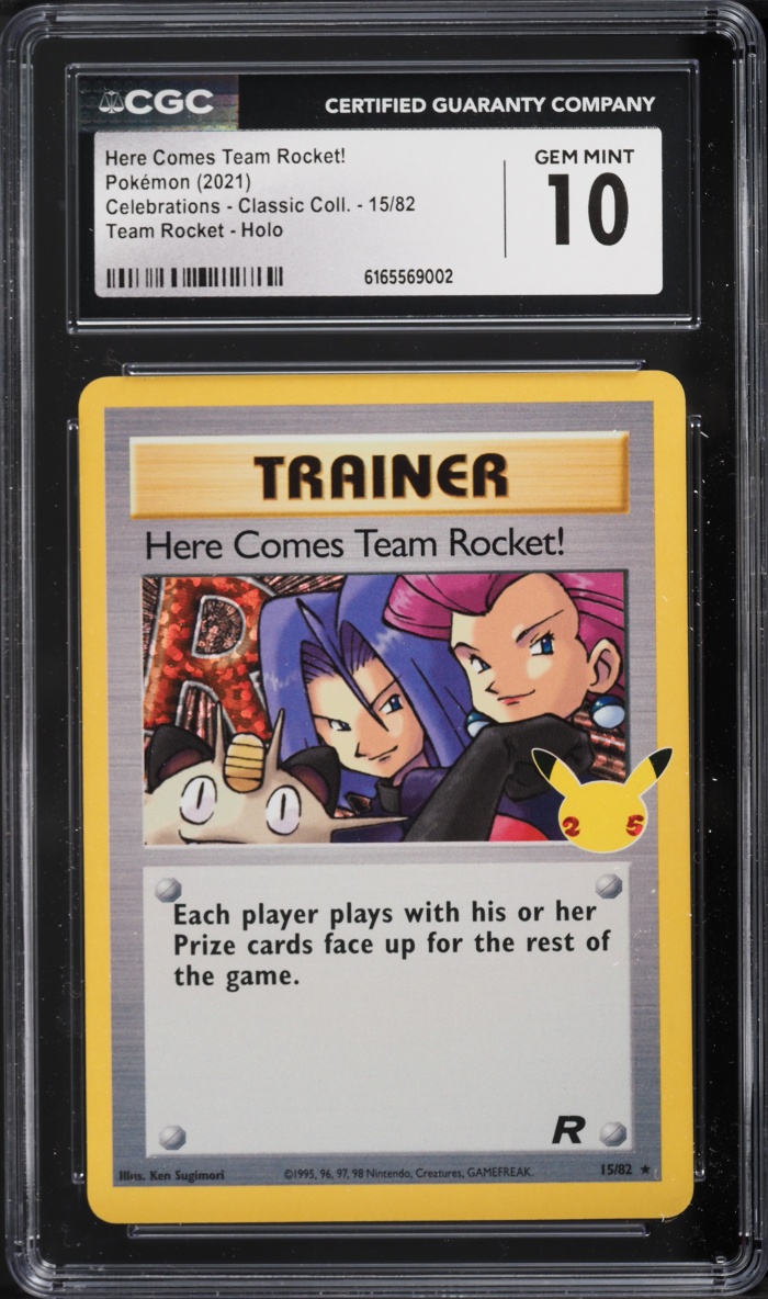 2021 Pokemon Sword & Shield Celebrations Classic Holo Here Comes Team Rocket! #15 CGC 10 GEM