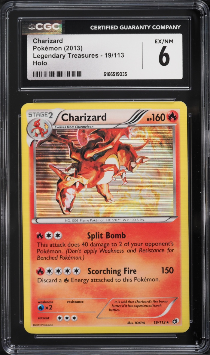 2013 Pokemon Black & White Legendary Treasures Holo Charizard #19 CGC 6 EXMT