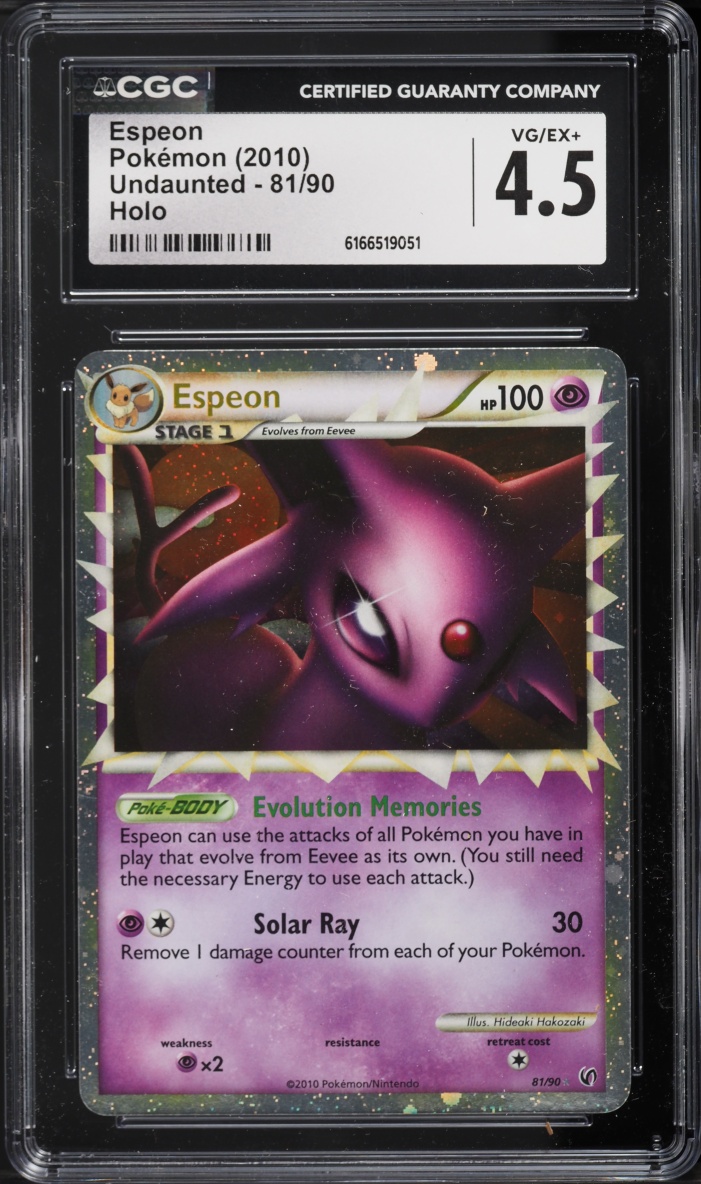 2010 Pokemon HeartGold & SoulSilver Undaunted Holo Espeon #81 CGC 4.5 VGEX+