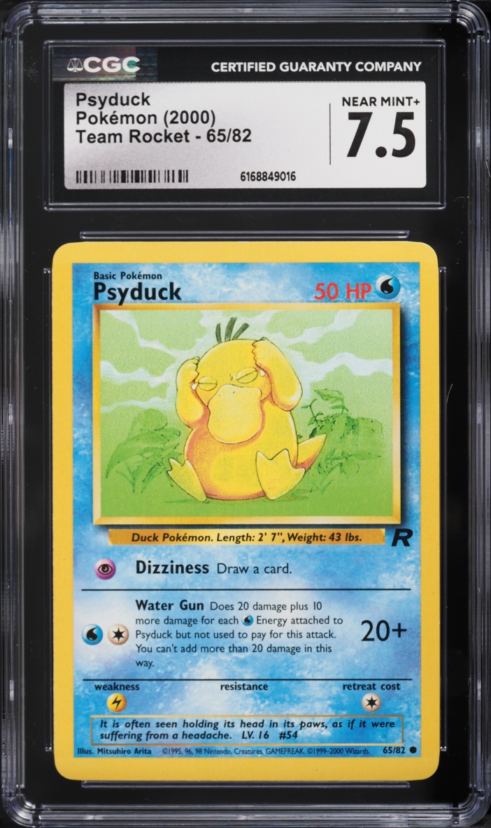 2000 Pokemon Team Rocket Psyduck #65 CGC 7.5 NRMT+