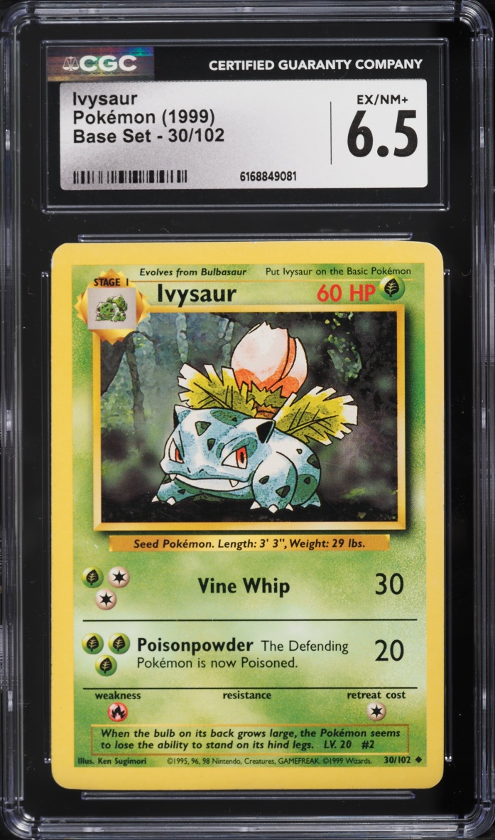 1999 Pokemon Base Set Ivysaur #30 CGC 6.5 EXMT+