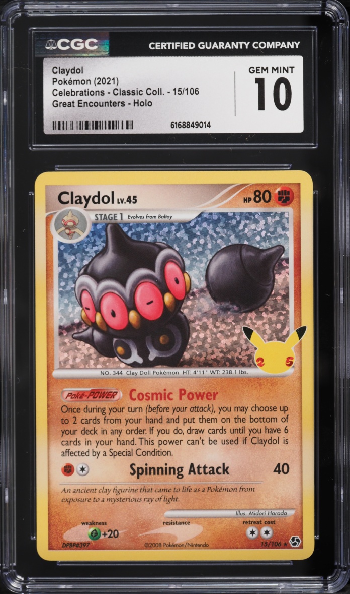 2021 Pokemon Sword & Shield Celebrations Classic Collection Holo Claydol #15 CGC 10 GEM MINT