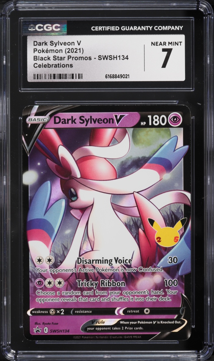 2021 Pokemon Sword & Shield Black Star Promo Celebrations Dark Sylveon V #SWSH134 CGC 7 NRMT