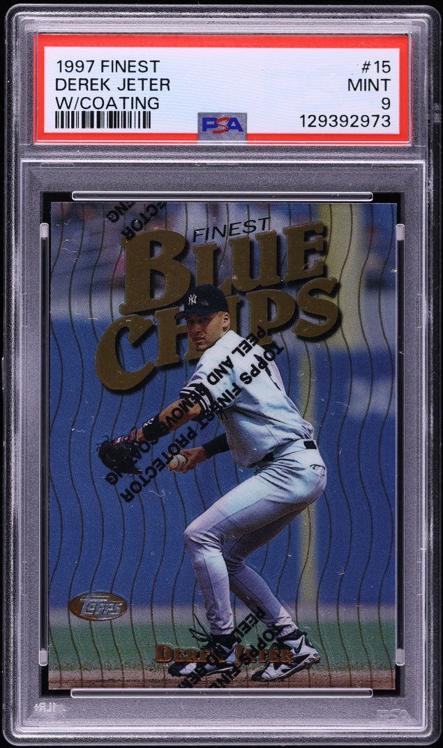 1997 Finest w/ Coating Derek Jeter #15 PSA 9 MINT