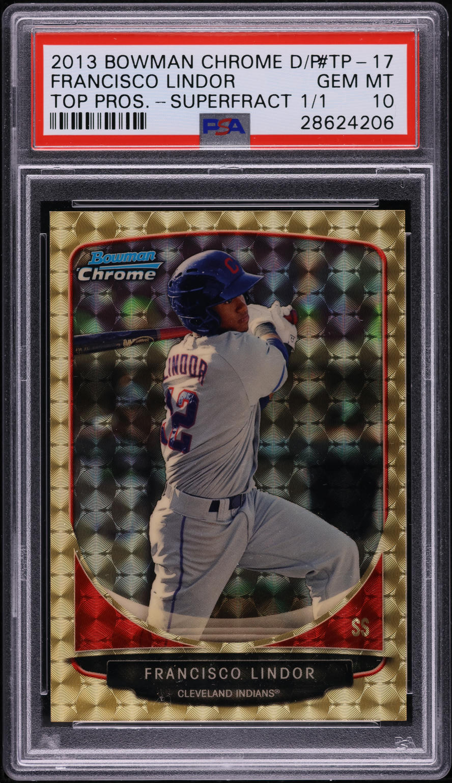 2013 Bowman Chrome Superfractor Francisco Lindor ROOKIE 1/1 #TP-17 PSA ...