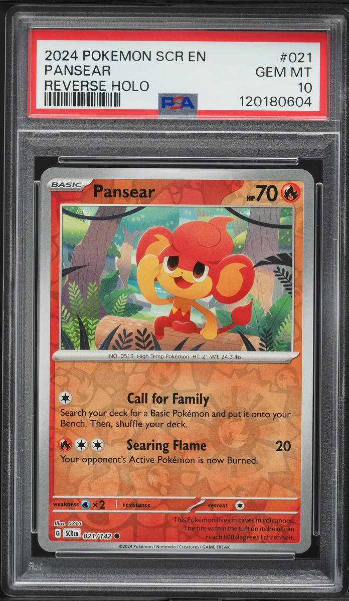 2024 Pokemon SV Stellar Crown Reverse Holo Pansear #021 PSA 10 GEM MINT
