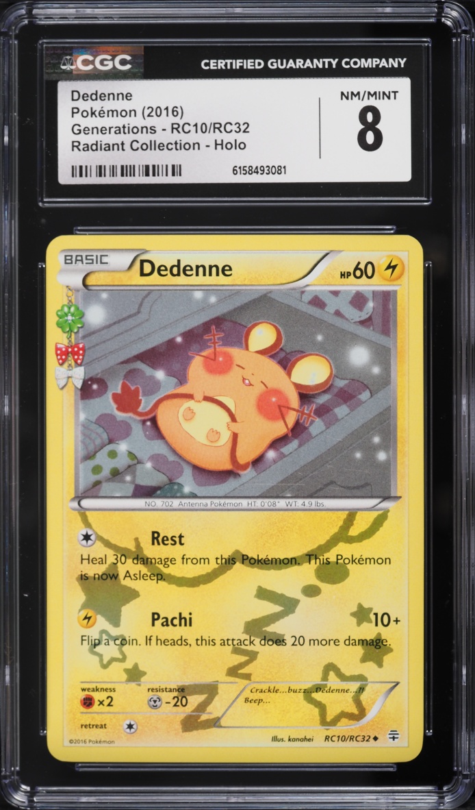2016 Pokemon XY Generations Radiant Collection Holo Dedenne #RC10 CGC 8 NM-MT