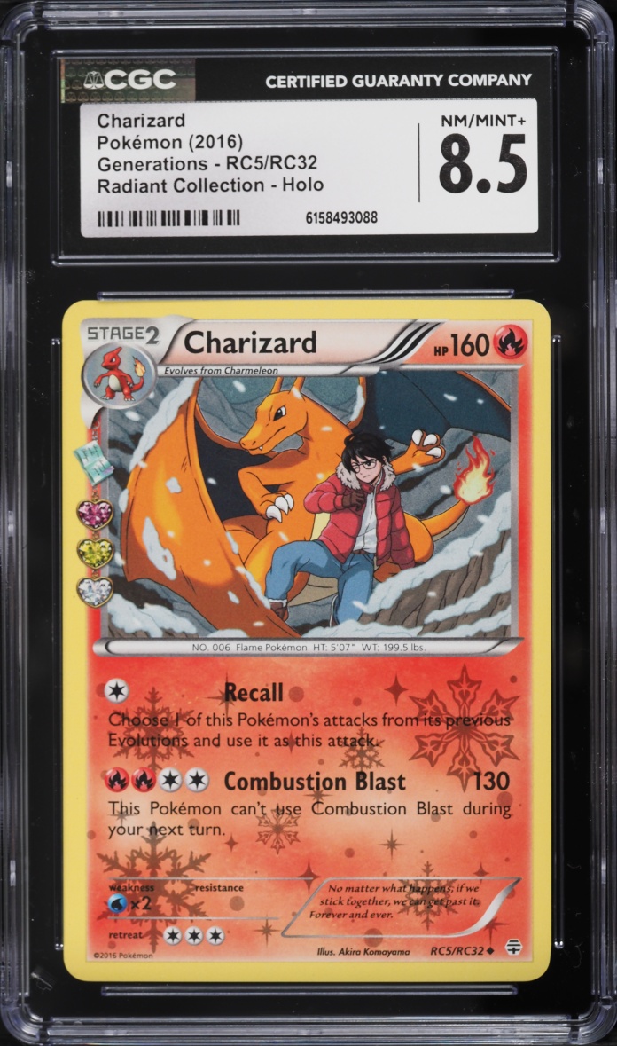 2016 Pokemon XY Generations Radiant Collection Holo Charizard #RC5 CGC 8.5 NM-MT+