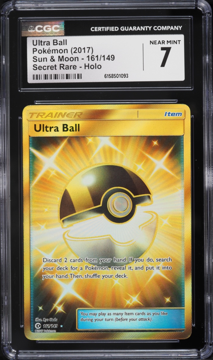 2017 Pokemon Sun & Moon SEC Ultra Ball #161 CGC 7 NRMT