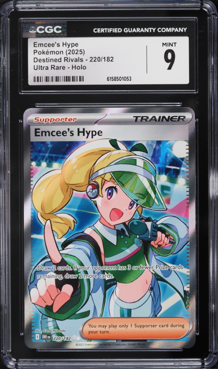 2025 Pokemon Scarlet & Violet Destined Rivals Full Art Emcee's Hype #220 CGC 9 MINT