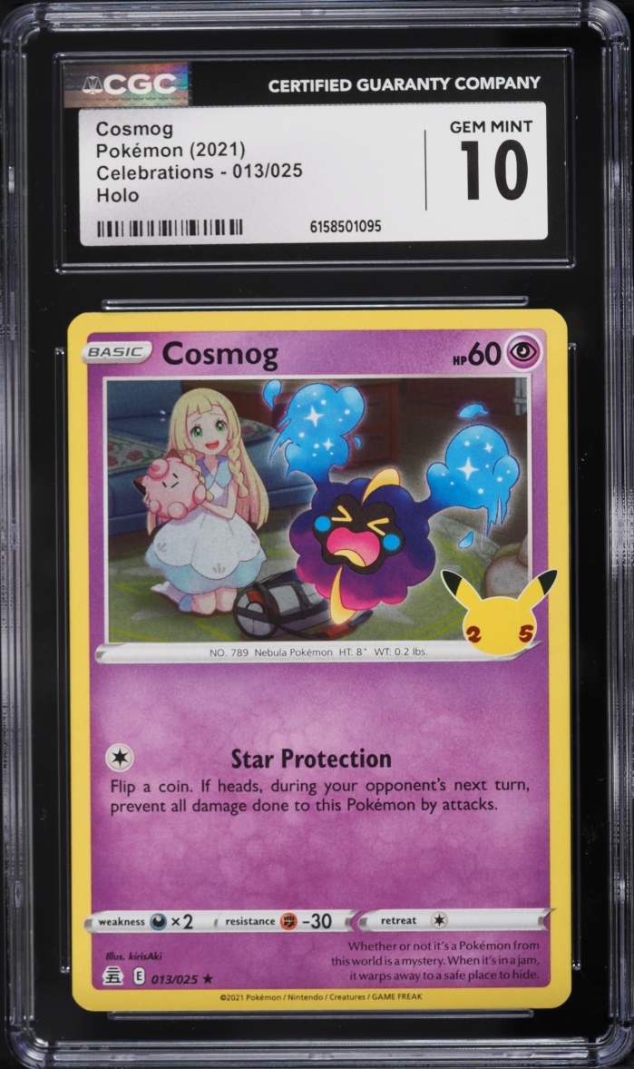 2021 Pokemon Sword & Shield Celebrations Holo Cosmog #13 CGC 10 GEM MINT