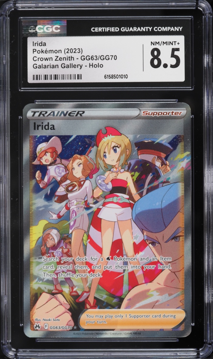 2023 Pokemon Sword & Shield Crown Zenith Galarian Gallery CHR Irida #GG63 CGC 8.5 NM-MT+