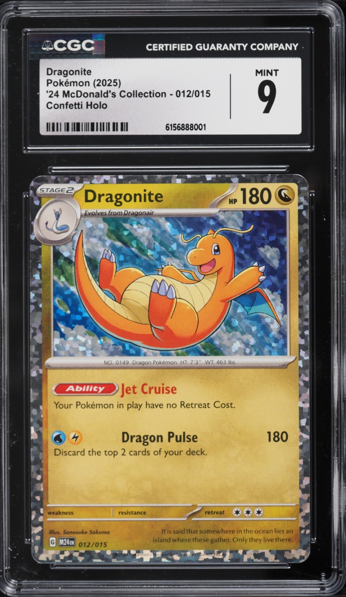 2025 Pokemon Scarlet & Violet McDonald's Collection Confetti Holo Dragonite #12 CGC 9 MINT