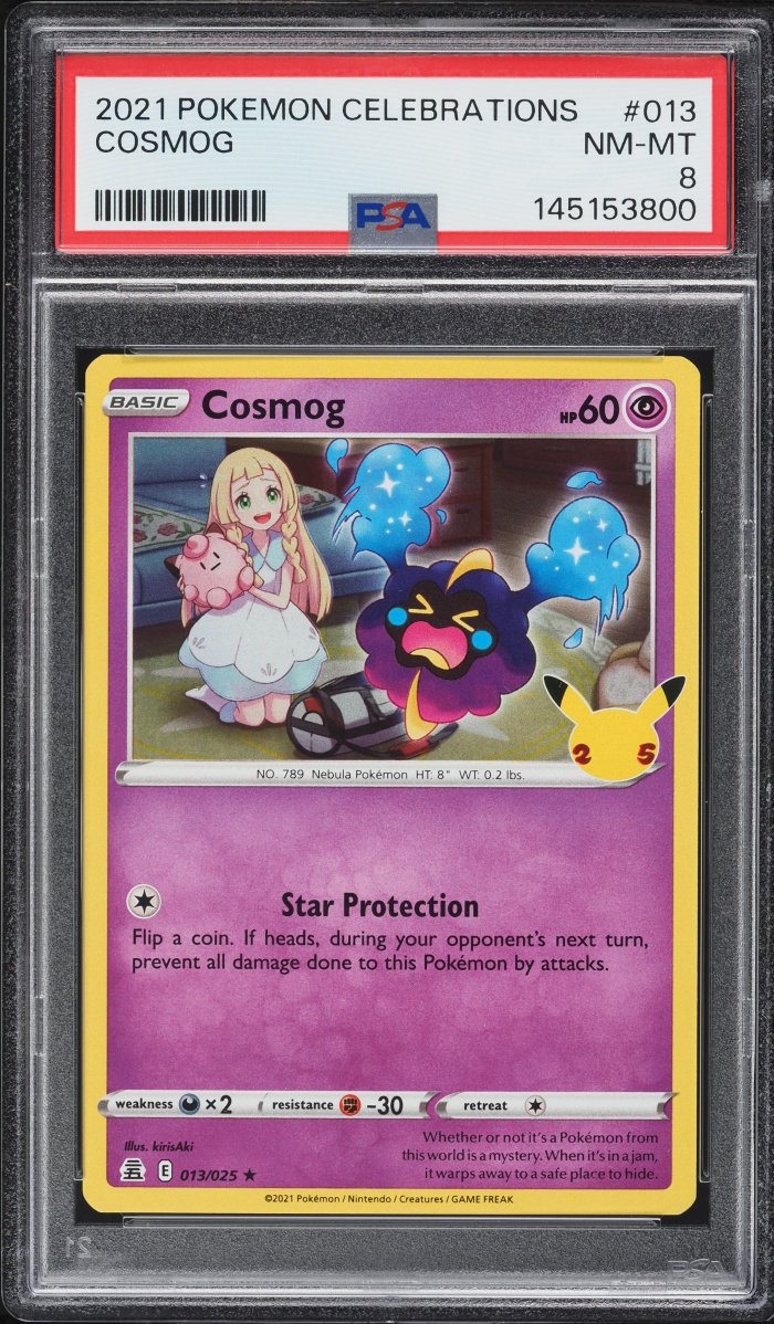 2021 Pokemon Sword & Shield Celebrations Cosmog #13 PSA 8 NM-MT