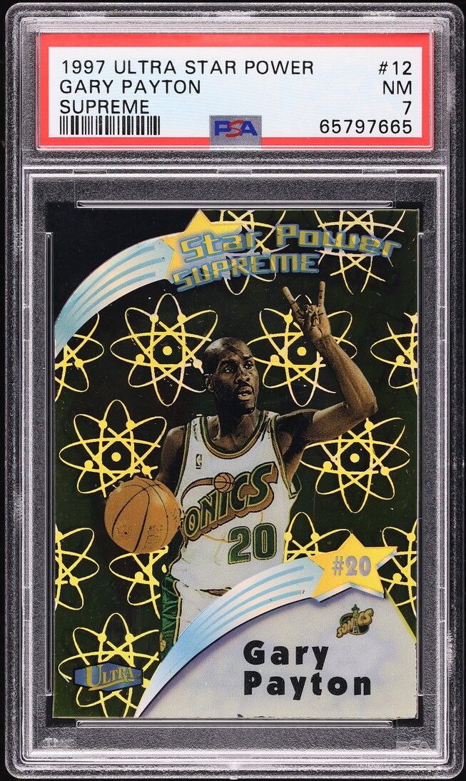 1997 Ultra Star Power Supreme Gary Payton #12 PSA 7 NRMT - Photo 1