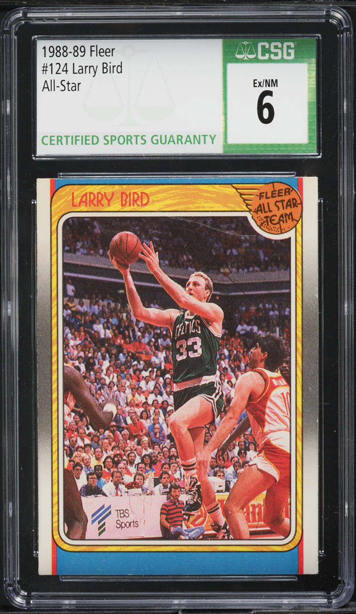 1988 Fleer Basketball All-Star Larry Bird #124 CSG 6 EXMT