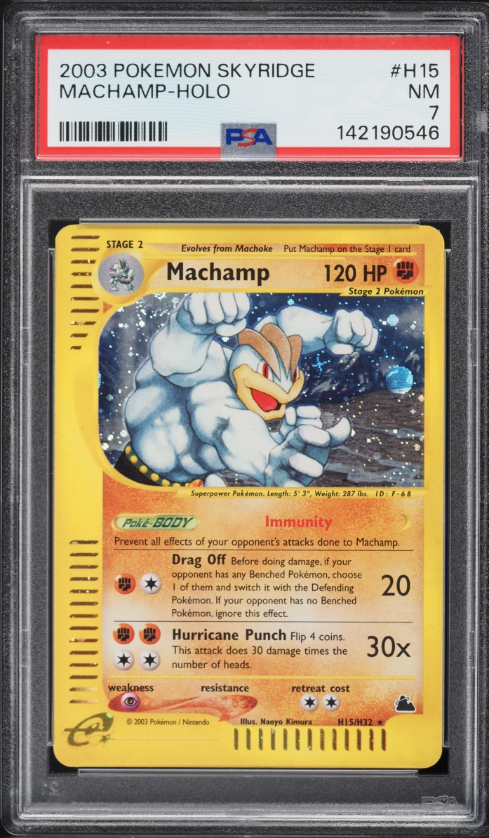 2003 Pokemon Skyridge Holo Machamp #H15 PSA 7 NRMT
