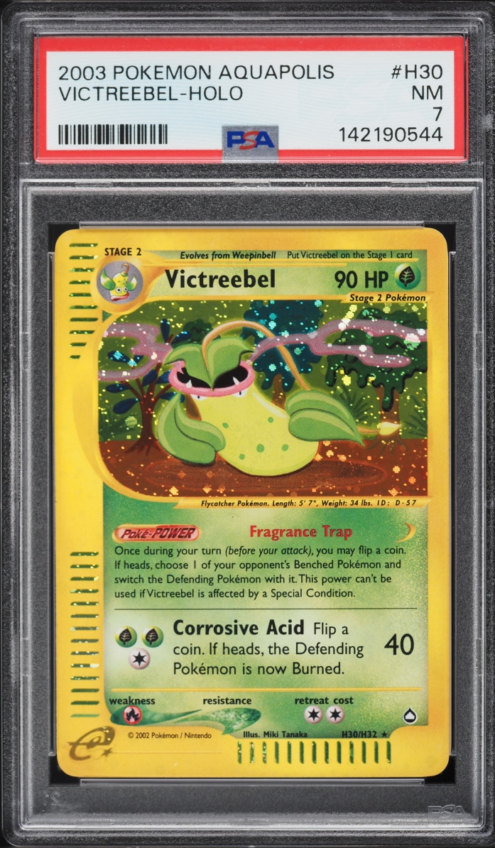2003 Pokemon Aquapolis Holo Victreebel #H30 PSA 7 NRMT