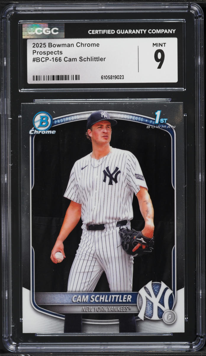 2025 Bowman Chrome Cam Schlittler PROSPECT #BCP-166 CGC 9 MINT