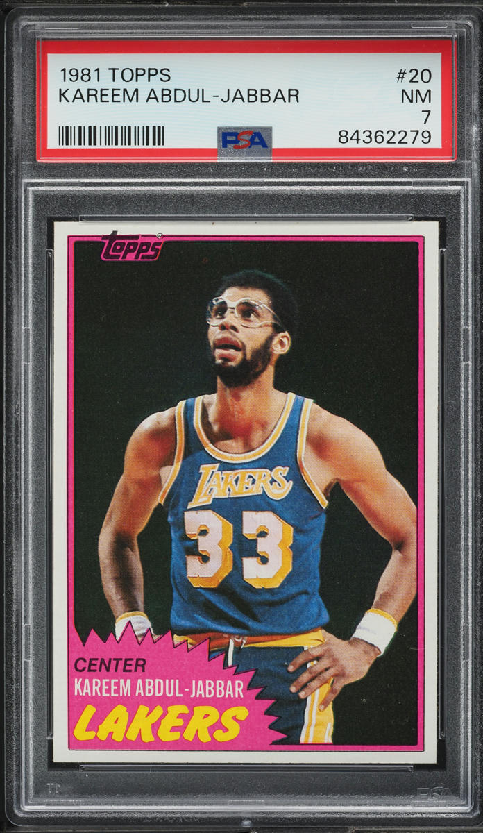 1981 Topps Basketball Kareem Abdul-Jabbar #20 PSA 7 NRMT