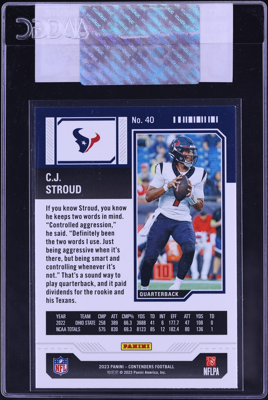 2023 Panini Contenders Retail C.J. Stroud ROOKIE #40 CGC AUTH