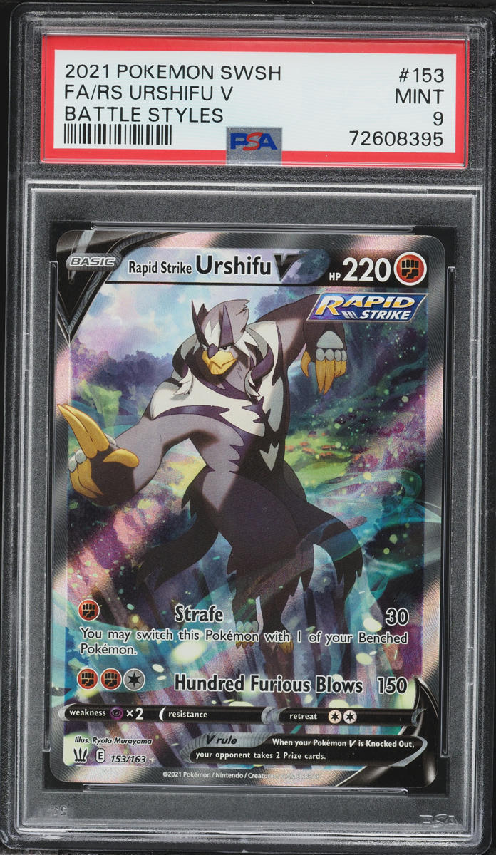 2021 Pokemon Sword & Shield Battle Styles Alt Art Rapid Strike Urshifu V #153 PSA 9 MINT