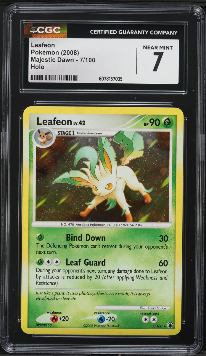 2008 Pokemon Diamond & Pearl Majestic Dawn Holo Leafeon #7 CGC 7 NRMT
