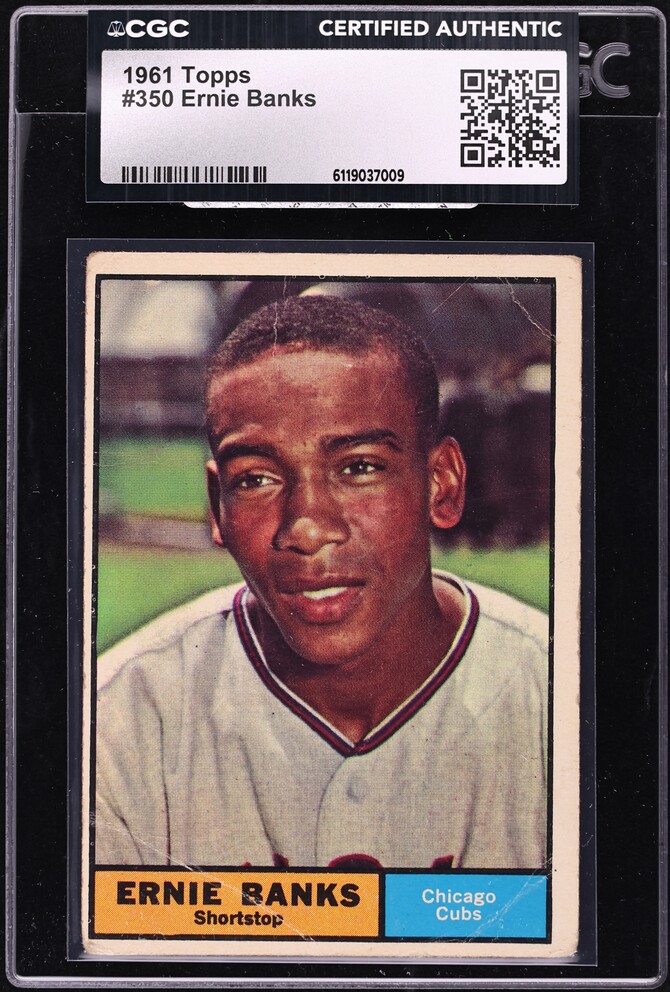 1961 Topps Ernie Banks #350 CGC AUTH