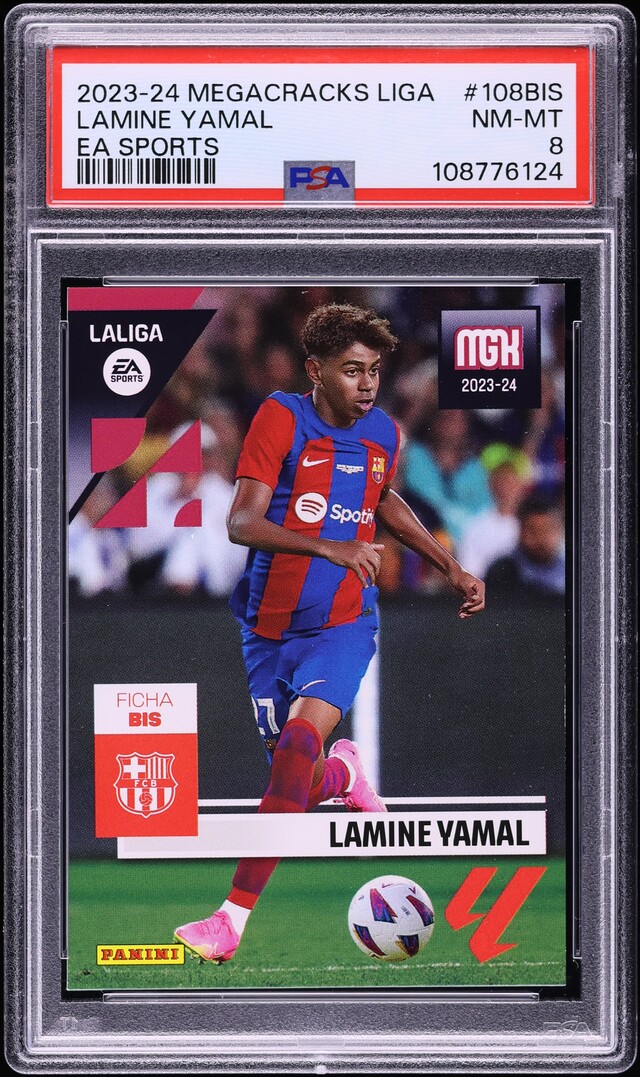 2023 Panini Megacracks La Liga EA Sports Lamine Yamal ROOKIE #108BIS PSA 8 NM-MT