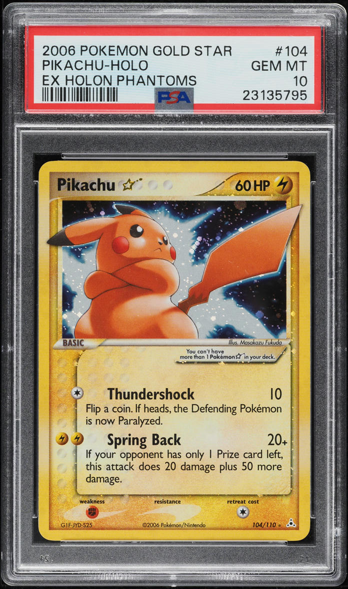 2006 Pokemon EX Holon Phantoms Holo Gold Star Pikachu #104 PSA 10 GEM MINT