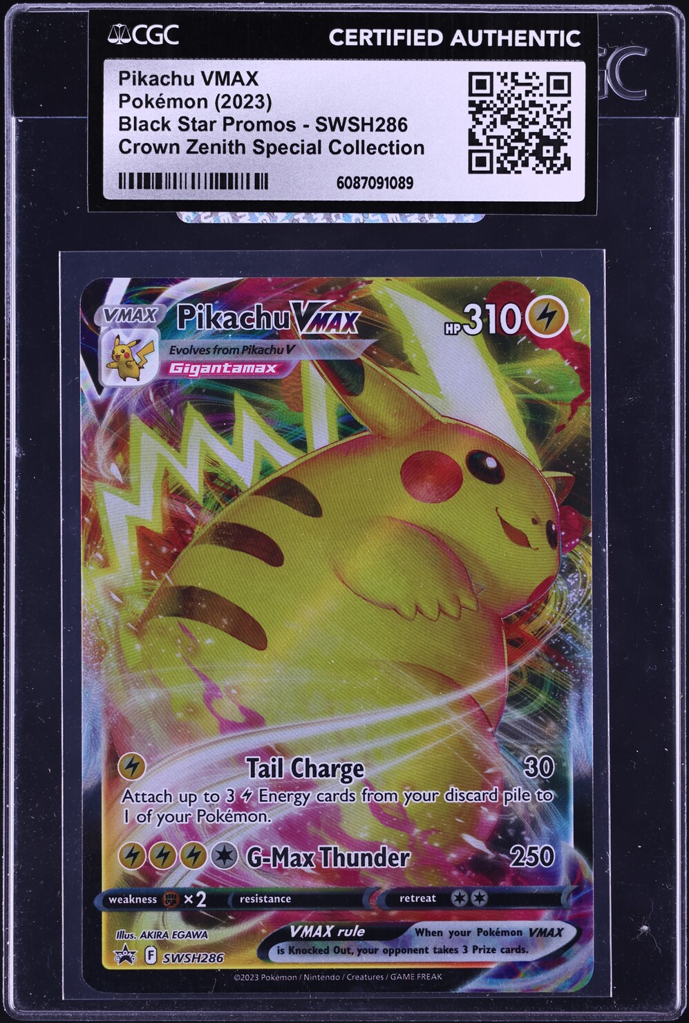 2023 Pokemon SWSH Promo Crown Zenith Pikachu VMAX #286 CGC AUTH on