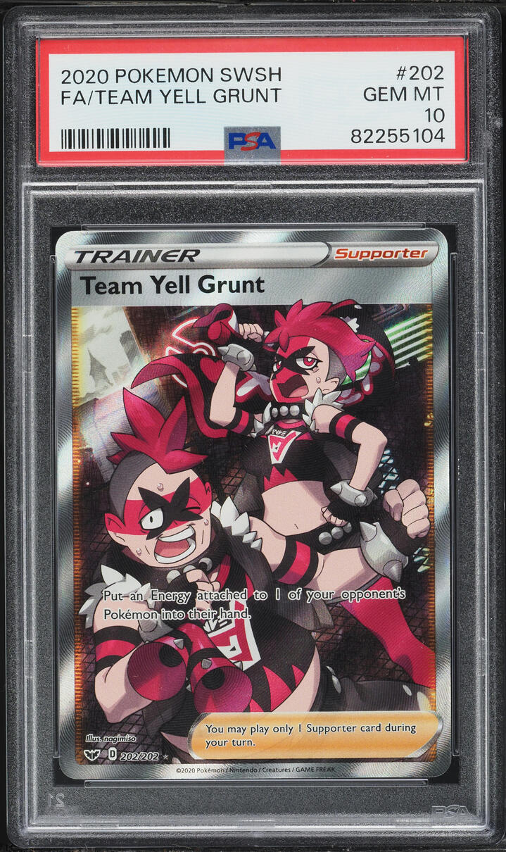 2020 Pokemon Sword & Shield Full Art Team Yell Grunt #202 PSA 10 GEM MINT