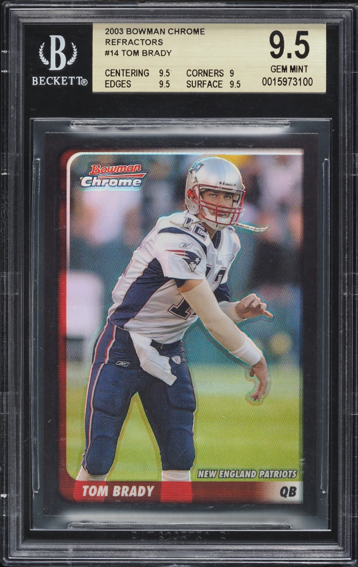 2003 Bowman Chrome Refractor Tom Brady /500 #14 BGS 9.5 GEM MINT