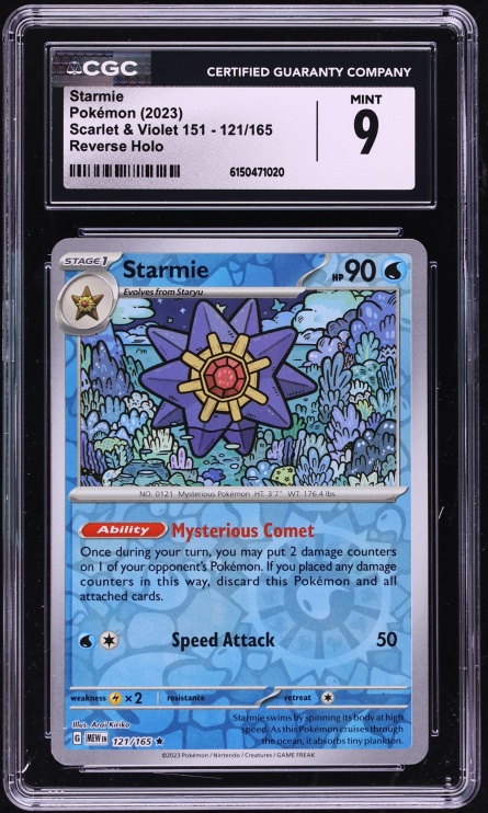 2023 Pokemon Scarlet & Violet 151 Reverse Holo Starmie #121 CGC 9 MINT