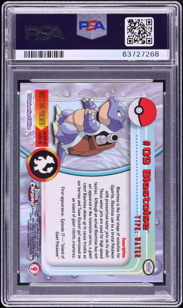 2000 Topps Chrome Pokemon Series 1 Blastoise #9 PSA 10 GEM MINT