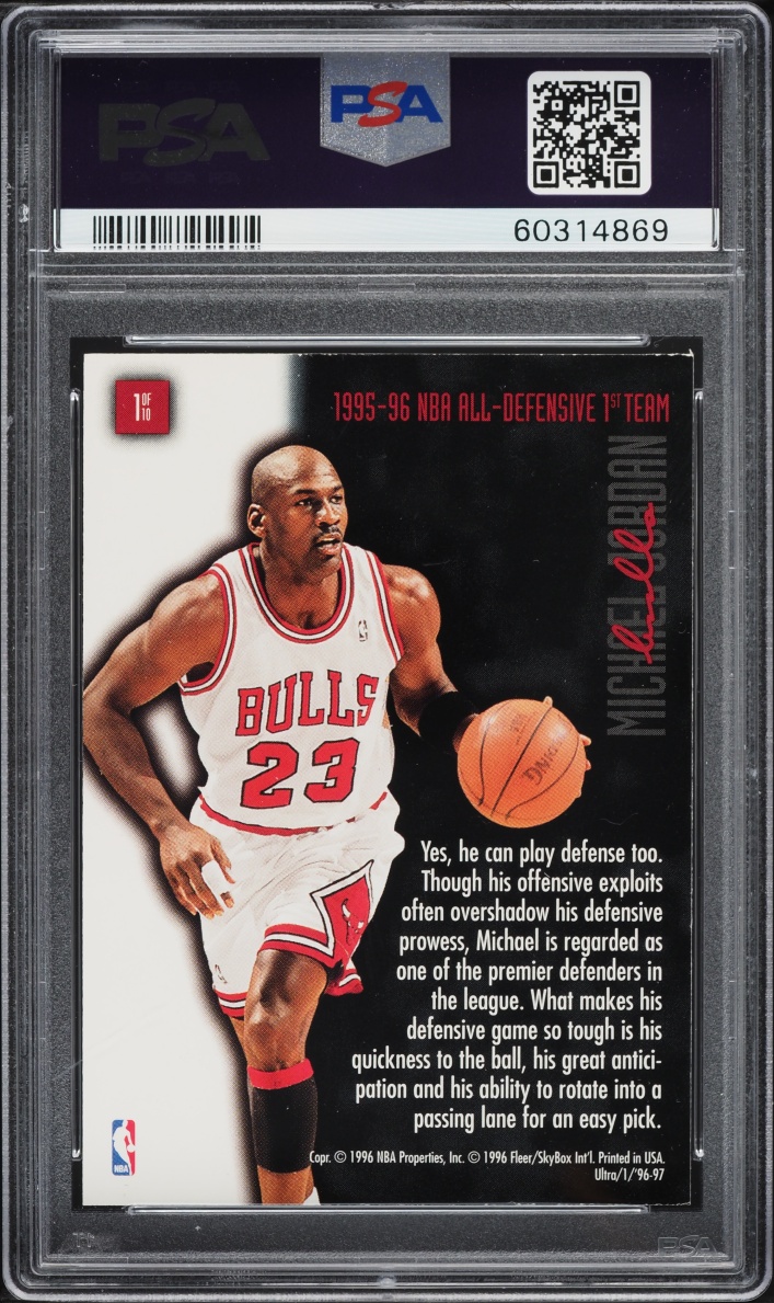 1996 Ultra Full Court Trap Michael Jordan #1 PSA 8 NM-MT