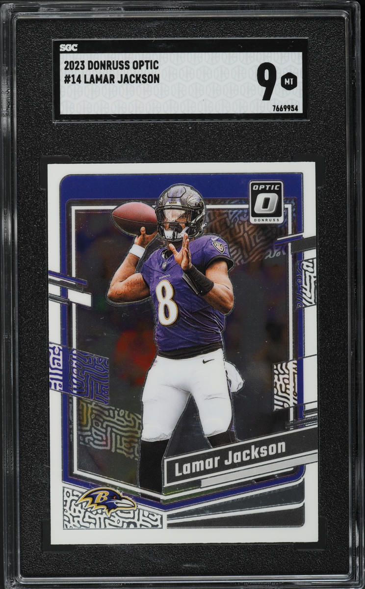 2023 Donruss Optic Lamar Jackson #14 SGC 9 MINT