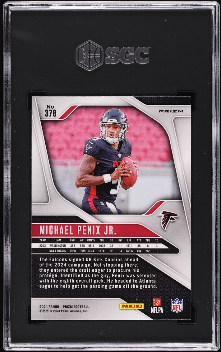 2024 Panini Prizm Disco Michael Penix Jr ROOKIE #378 SGC 10 GEM MINT