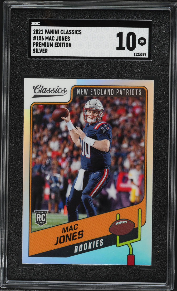 2021 Panini Classics Premium Edition Silver Mac Jones ROOKIE #156 SGC 10 GEM MINT