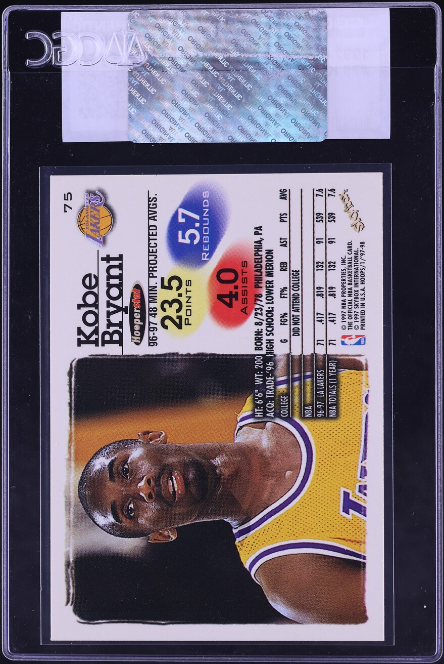 1997 Hoops Kobe Bryant #75 CGC AUTH