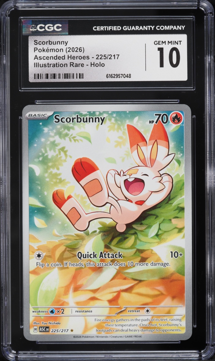 2026 Pokemon Mega Evolution Ascended Heroes IR Scorbunny #225 CGC 10 GEM MINT