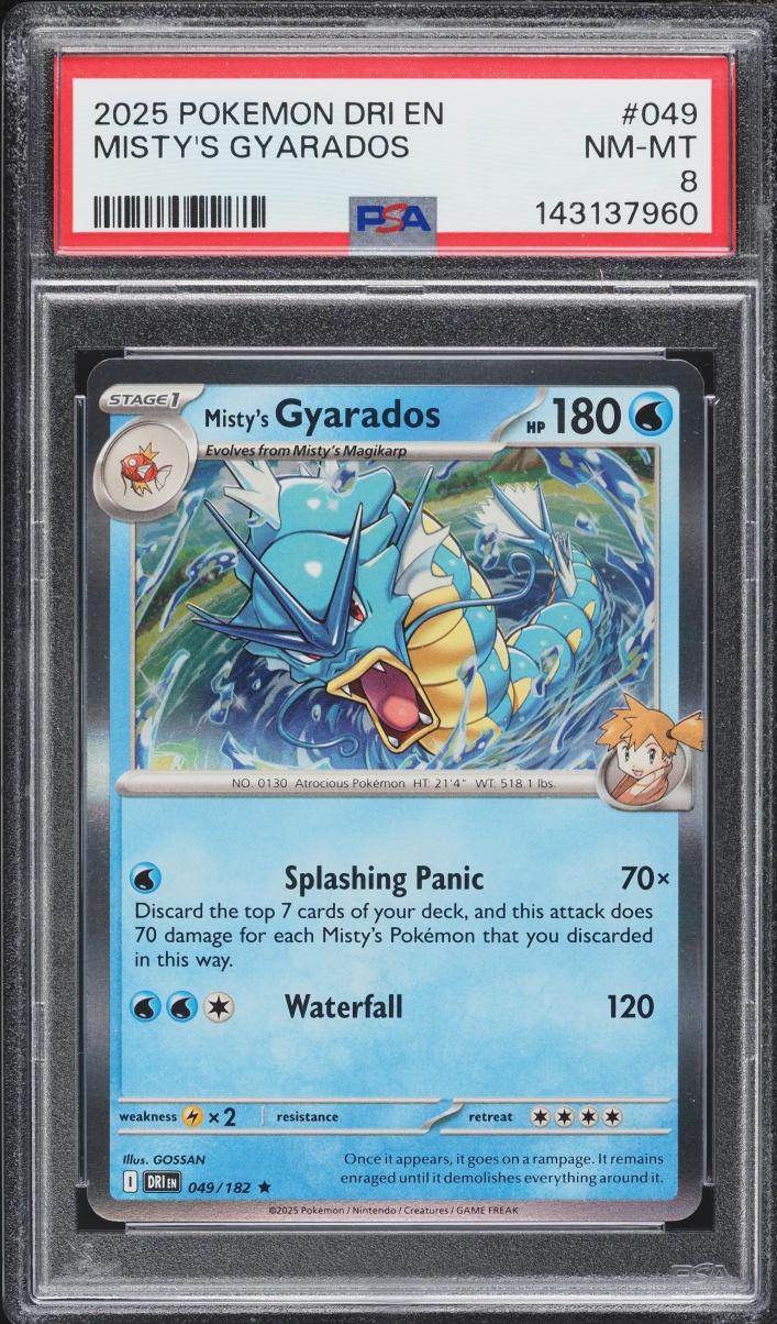 2025 Pokemon Scarlet & Violet Destined Rivals Misty's Gyarados #49 PSA 8 NM-MT