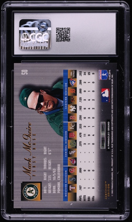 1995 Select Certified Mark McGwire #50 CGC 8.5 NM-MT+