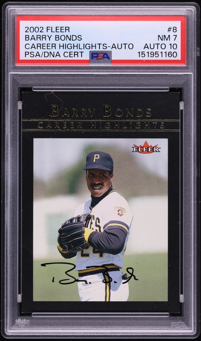 2002 Fleer Bonds Career Highlights Barry Bonds AUTO DNA 10 /25 #8 PSA 7 NRMT