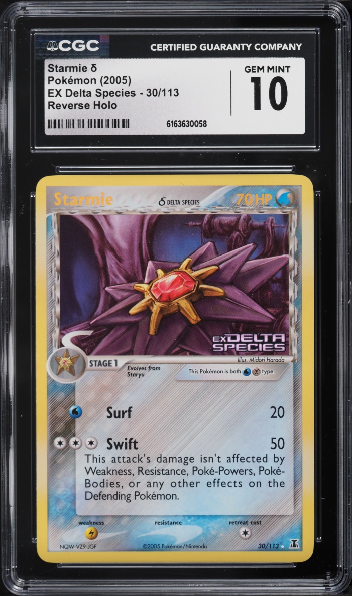 2005 Pokemon EX Delta Species Reverse Holo Starmie #30 CGC 10 GEM MINT