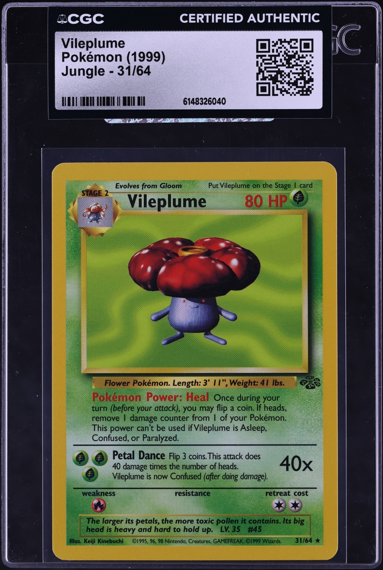 1999 Pokemon Jungle Vileplume #31 CGC AUTH