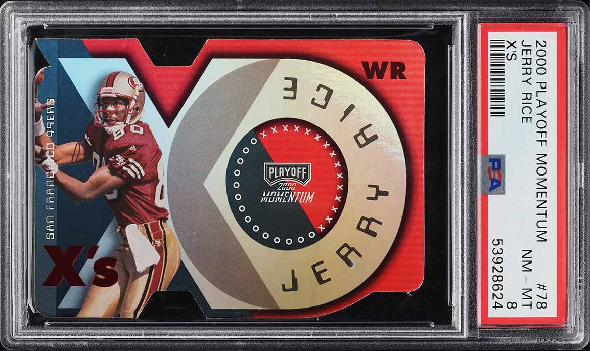2000 Playoff Momentum X's Jerry Rice /16 #78 PSA 8 NM-MT
